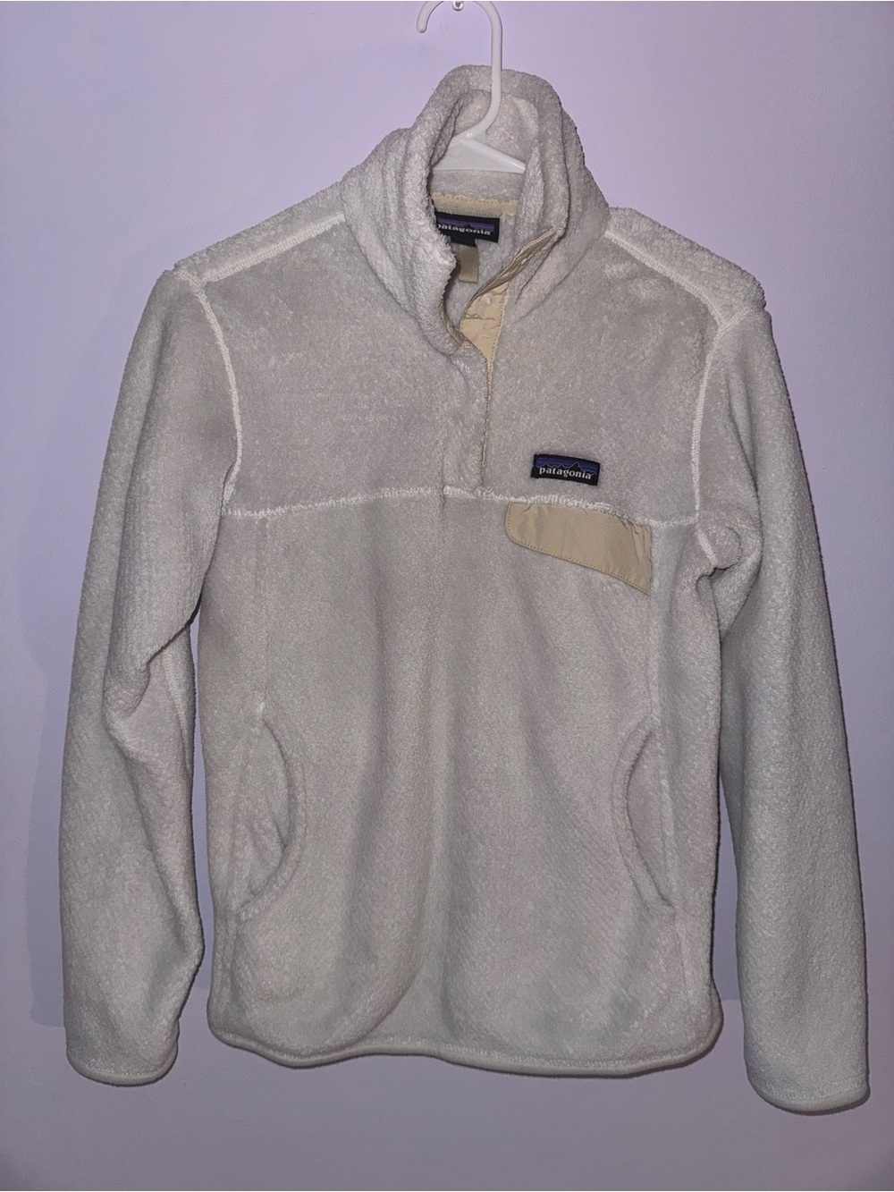 Patagonia Re-Tool Snap-T Fleece Pullover Ivory/Cream Size S